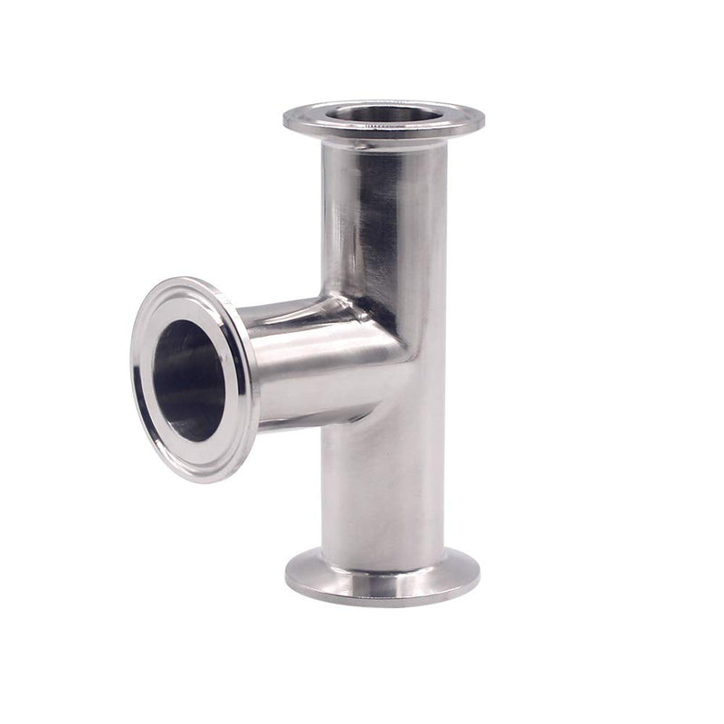 [Australia - AusPower] - DERNORD Clamp Tee 3 Way Stainless Steel 304 with 3 Silicone Gaskets Fits 1.5" Tri Clamp, 38mm Pipe OD Sanitary Fittings (1.5 inch) 1.5 Inch 