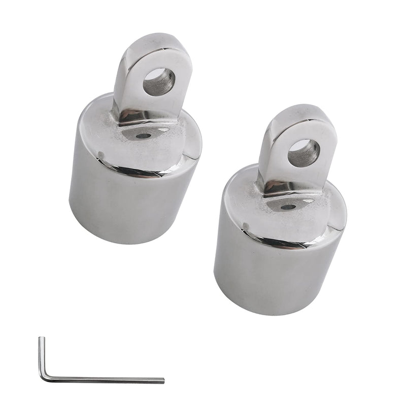 [Australia - AusPower] - SHENGHUISS 2 Pcs 1-1/4 inch(32.8 mm) Bimini Top Cap Eye End Boat Fitting Stainless Steel 316 Fits 1-1/4 inch O.D. Round Tubing with L Shape Hex Key 