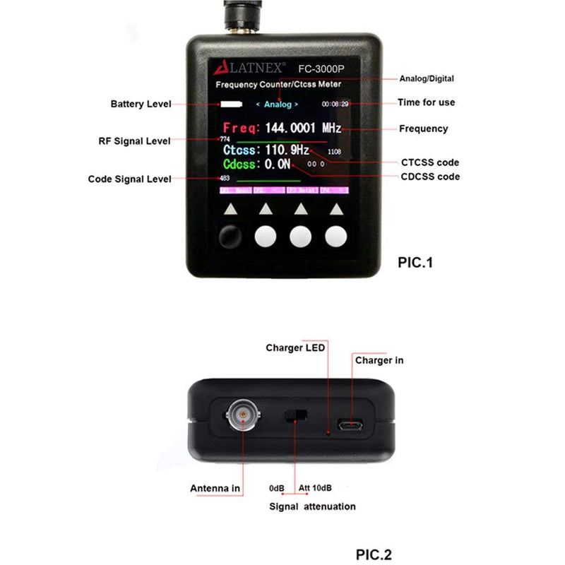 [Australia - AusPower] - FC-3000P Ham Radio CB Frequency Counter 27Mhz-3000Mhz - High Sensitivity with CTCCSS DCS Decoder for The VHF & UHF - CB Continuous Carrier Signal, Walkie-Talkies, DMR Radio Transceivers FC-3000P 