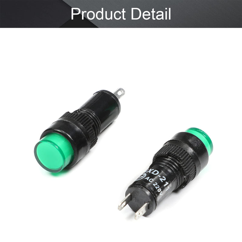 [Australia - AusPower] - Othmro Green 220V LED Power Indicator Pilot Signal Lamp 35mm Green Light 10pcs 10mm 10PCS 