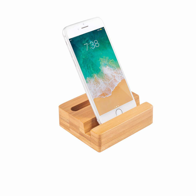[Australia - AusPower] - Cell Phone Stand with Sound Amplifier,Natural Bamboo Wooden Desktop Mobile Phone Holder (Sound Stand) Sound Stand 