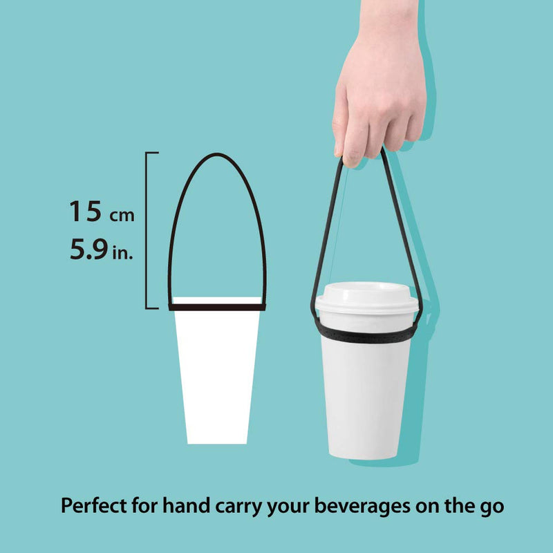[Australia - AusPower] - Bone Cup Tie, Portable Cup Carrier, To Go Cold Cup and Hot Cup, Drink Carrier for Coffee Cup Delivery, Reusable Takeout Silicone Coffee Carrier with Handle Tie - White 
