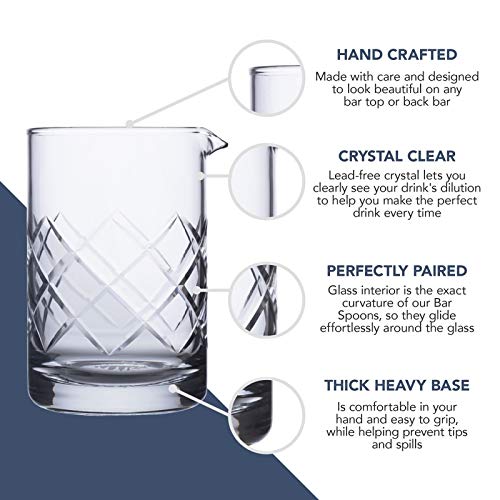 [Australia - AusPower] - A Bar Above Mixing Glass for Stirred Cocktails Seamless (Diamond Cut), Thick & Durable mixing glass for Craft Bars & Professional Bartenders Diamond Cut 