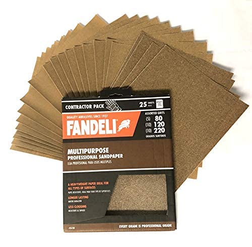 [Australia - AusPower] - Fandeli 220 Grit Sandpaper - Multipurpose Professional Fine Sandpaper (25 Sheet) - Sandpaper for Wood, Metal, Varnish & Paint - Sandpaper Sheets for All Types of Surfaces (Assorted Grit) Assorted Grit 