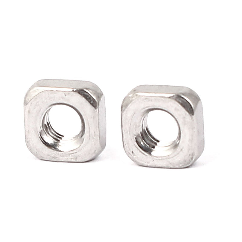 [Australia - AusPower] - uxcell Square Nuts,M3x5.4x2.4mm 304 Stainless Steel Square Machine Screw Nuts 50pcs 