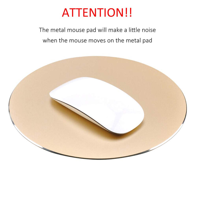 [Australia - AusPower] - ProElife Premium Aluminum Metal Mouse Pad Mice Mat 8.66 inch (Round, Champagne Gold) Round-Champagne Gold 