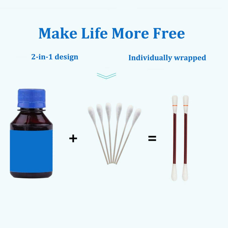 [Australia - AusPower] - 150 Iodine Swabsticks Q Tips Individually Wrapped - First Aid Cotton Swabs for Wound Prevent Cleanning in Nasal Ears Bruise 