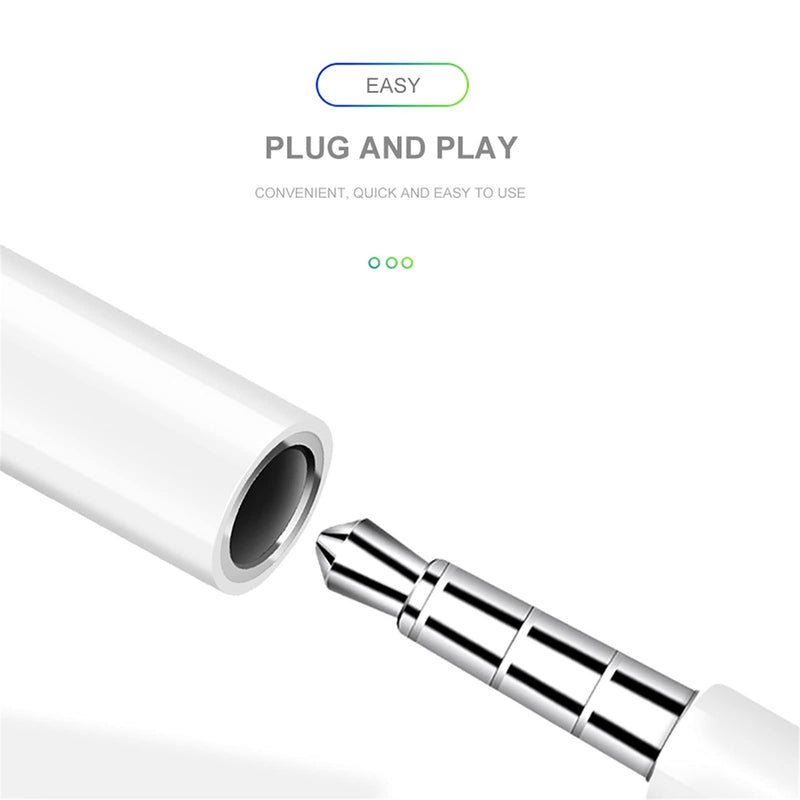 [Australia - AusPower] - 【3 Pack】 Lightning to 3.5mm Headphone Jack Adapter Connector Aux Audio Adapter iPhone Adapter White Support for iPhone 7/7P/8/8P/X/XS MAX/11/11 PM/12/12PM/13/13PM Compatible iOS 10.3 or Later 【COVS】 