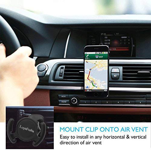 [Australia - AusPower] - LoyaForba Clip Car Mount Compatible Car Users - LoyaForba 360° Rotation Air Vent Car Out Stand and Dashboard Sticker Holder for GPS Navigation Compatible with Phone MAX/X/8, Note 8/S9+ 