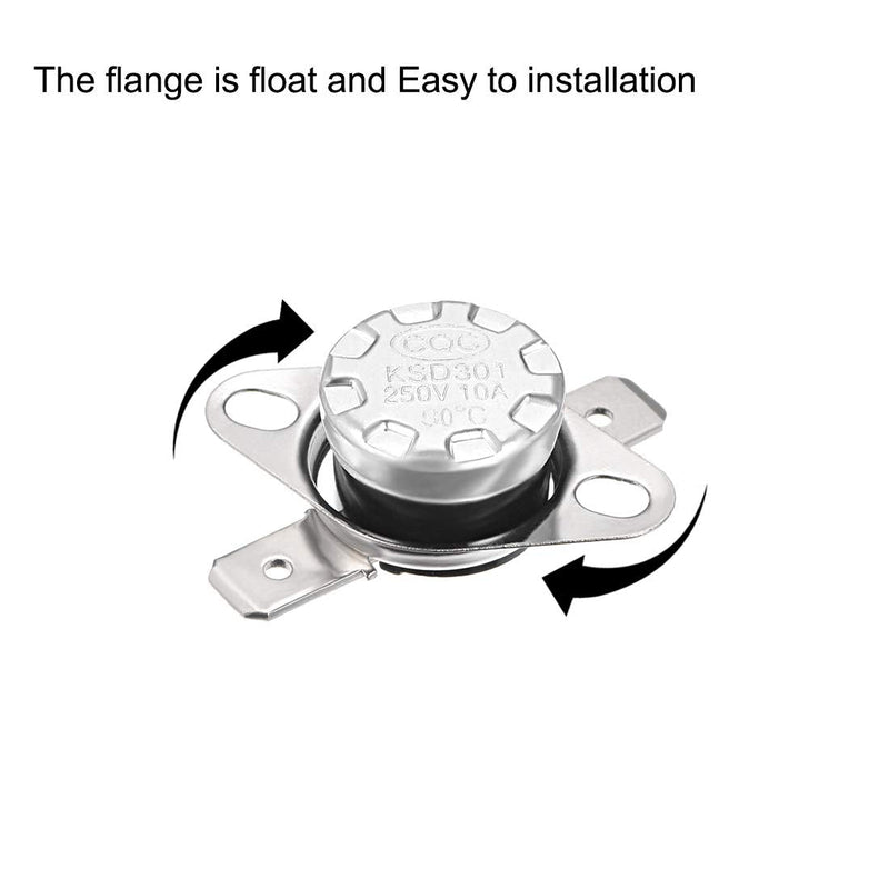 [Australia - AusPower] - uxcell KSD301 Thermostat 90°C/194°F 10A Normally Closed N.C Adjust Snap Disc Temperature Switch for Microwave,Oven,Coffee Maker 2pcs 
