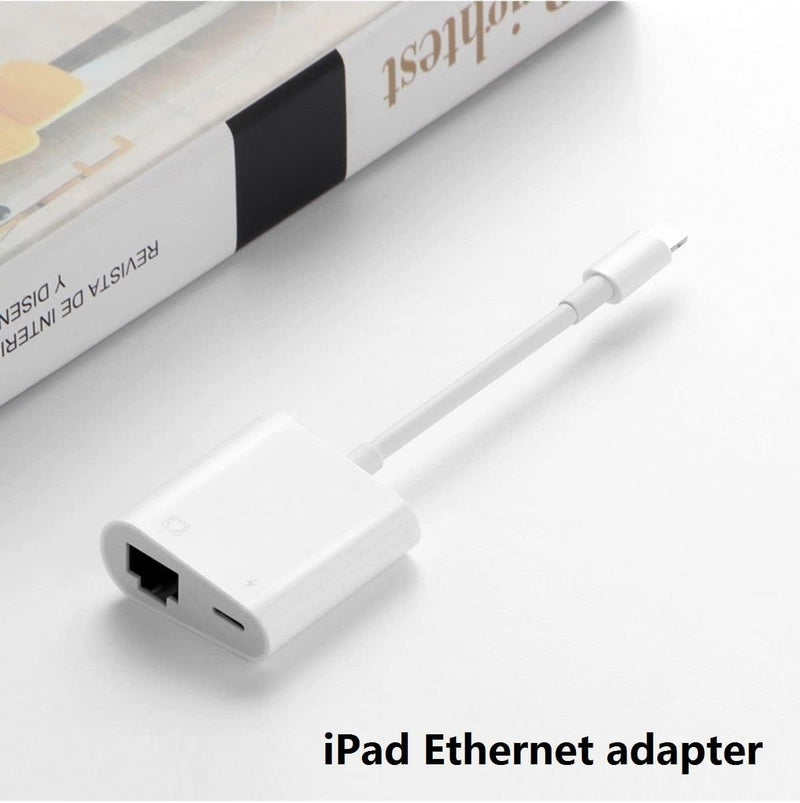 [Australia - AusPower] - Apple MFI Certified Lightning to Ethernet Adapter for iPhone iPad,Ethernet LAN Network to Lightning Adapter with Charging Port for iPhone 14/13/Pro Max/12/11/XS/XR/X/8/7/6/5 iPad 100Mbps Cat 8 7 6 off-white 