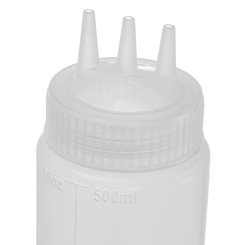 [Australia - AusPower] - SOUJOY 16 Pack 16 Oz Squeeze Condiment Bottle, 3-Hole Kitchen Ketchup Squirt Bottle with with Nozzle Tip and Label, Plastic Dispenser Container for Sauces, Paint, Oil, Salad Dressings, Arts and Crafts 