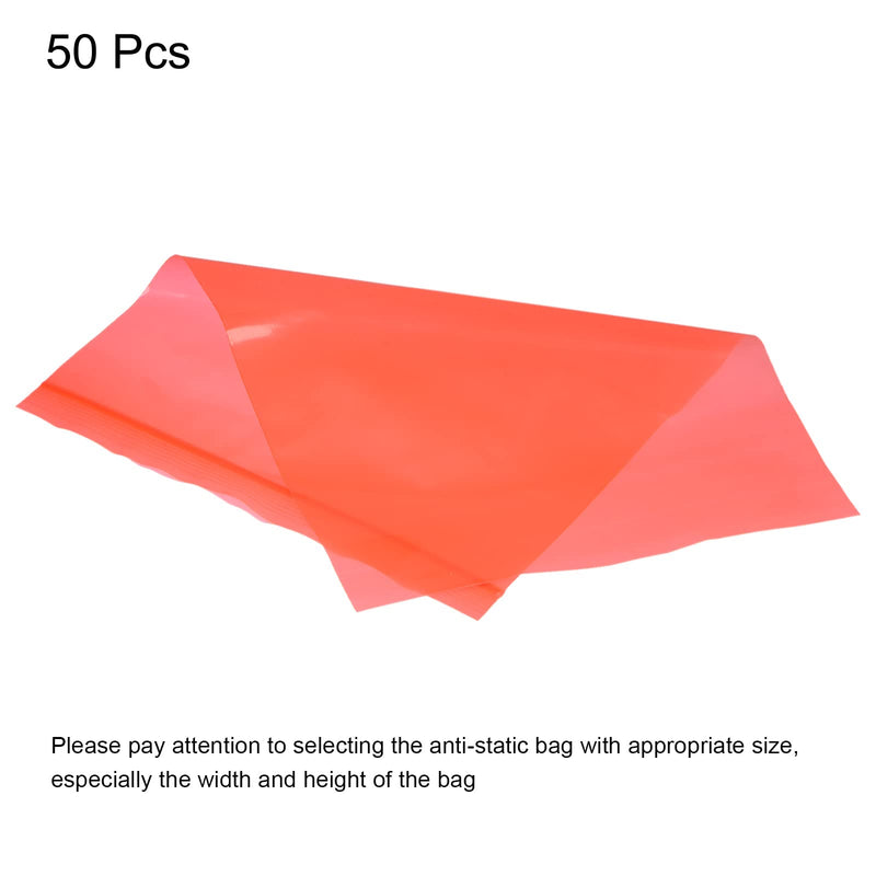 [Australia - AusPower] - MECCANIXITY Anti Static Bags Shielding Bag 8x11.8inch(20x30cm) Red Transparent Resealable for Hard Drive HDD SSD 50pcs 