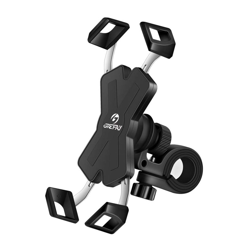 [Australia - AusPower] - Grefay Bike Phone Mount Metal Motorcycle Handlebar Phone Holder Scooter Phone Clamp for 4.0-7.0 Inch Smartphone with 360° Rotation 