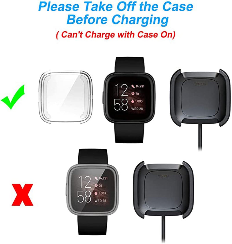 [Australia - AusPower] - HANKN 2 Pack Compatible with Fitbit Versa 2 Screen Protector Case, Soft TPU Full Coverage Protective Cover Bumper Frame Versa 2 Smartwatch (Silver x 2) Silver x 2 