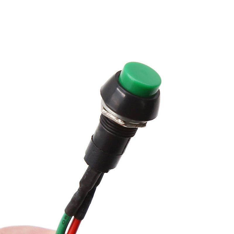 [Australia - AusPower] - uxcell 5 Pcs 12mm Dia Round Shaped Wired Momentary Push Button Switch Replacement DC 12-24V 