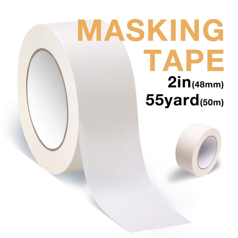 [Australia - AusPower] - YOUKING Professional Masking Tape, Multi-Use, Easy Tear Painter’s Tape. 2In X 55Yard Best for Home and Office (1roll 2" x 55yard) 