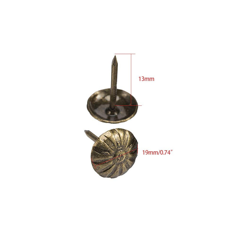 [Australia - AusPower] - Benliu Upholstery Tacks, Metal Antique Chrysanthemum Nails，Pushpins Doornail for Home Furniture Decor 100 Pcs (19mm) 19mm 