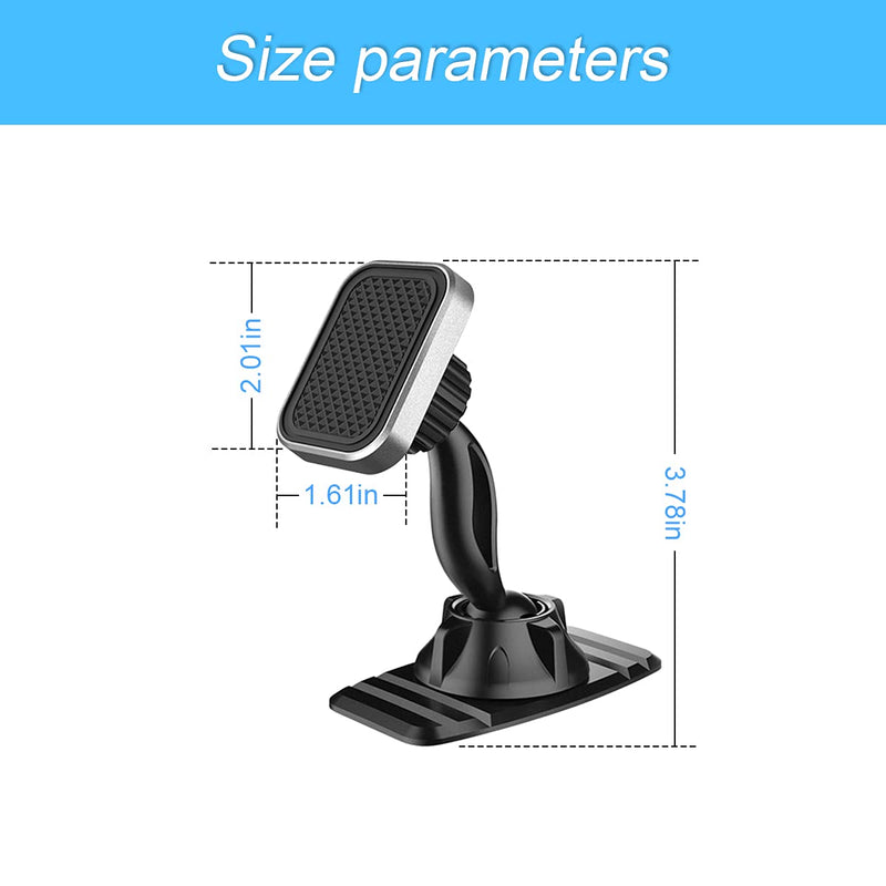 [Australia - AusPower] - Magnetic Phone Mount for Car, 360° Rotatable Universal Mobile Phone Holder for Dashboard and More Places, Suitable for iPhone 12/12 Pro/Pro Max More 4-4.7" Devices 