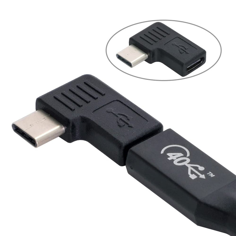 [Australia - AusPower] - NFHK 90 Degree Right & Left Angled USB 3.1 Type-C Male to Female Extension Adapter for Laptop & Tablet & Mobile Phone 