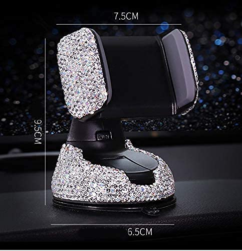 [Australia - AusPower] - Luxury Rhinestone Bling Universal Car Stand Phone Holder Air Vent Car Mount Stand Holder Compatible with iPhone X 8 Plus 7 Plus SE 6s 6 Plus 6 5s 5 4s 4 (Silver) 