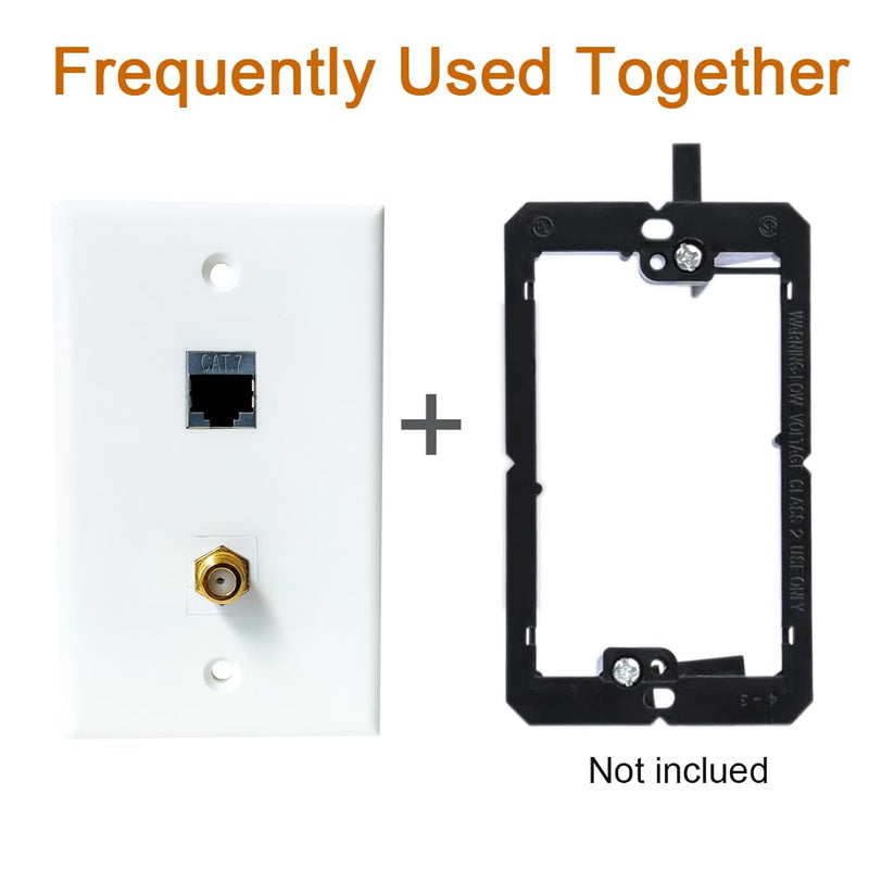 [Australia - AusPower] - BOPLAT Single Gang CAT7 Ethernet Coax Wall Plate Female to Female Coupler - CAT 7 Network Coaxial Cover Plate for CAT8/CAT7/CAT6 and Coax Cable 