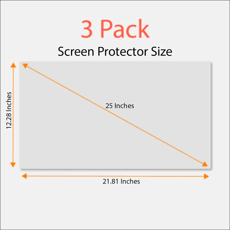 [Australia - AusPower] - Anti-Glare and Anti Finger Print Screen Protector (3 Pack) for 25 Inches Widescreen Desktop Monitor 25" Screen Protector 