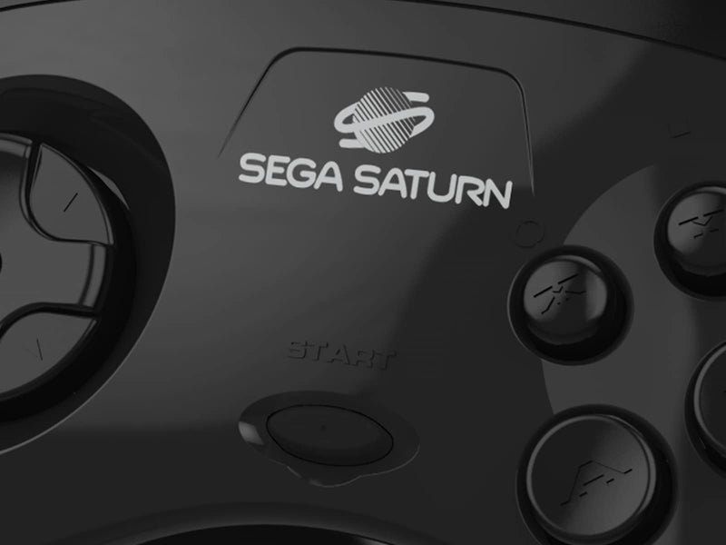 [Australia - AusPower] - Retro-Bit Official Sega Saturn USB Controller Pad (Model 2) for Sega Genesis Mini, PS3, PC, Mac, Steam, Switch - USB Port (Black) 