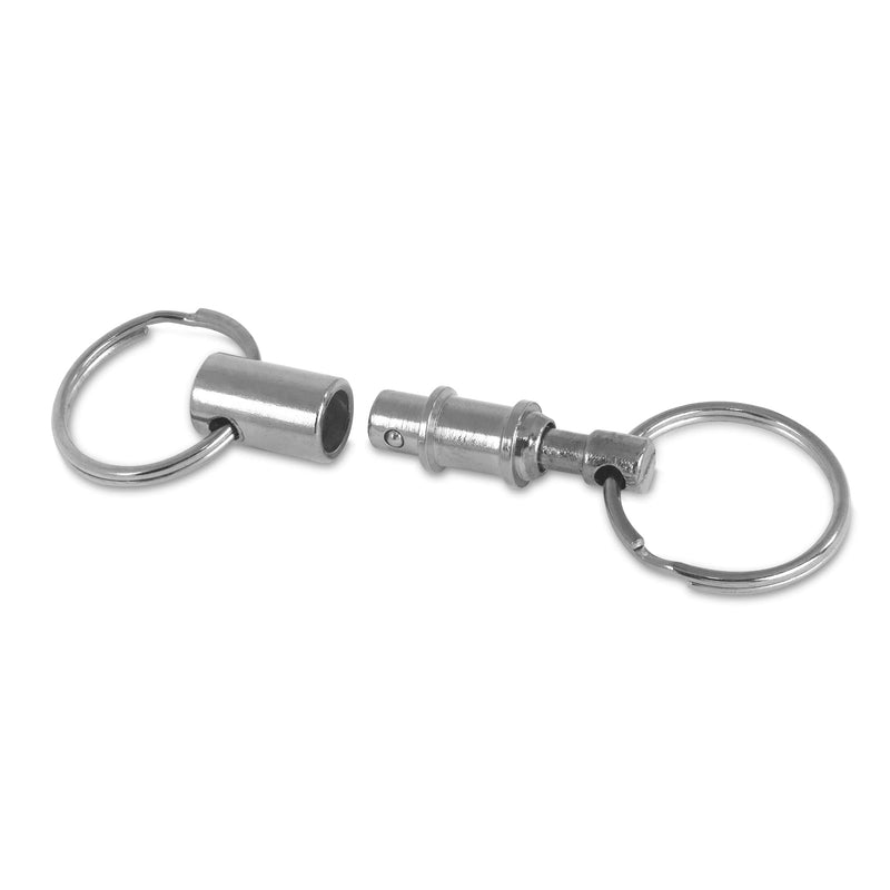[Australia - AusPower] - Pull-Apart Silver Key Ring Easy Detach Double Spring Split Snap Separate Chain Convenient Accessory Gift (4 Pack) 