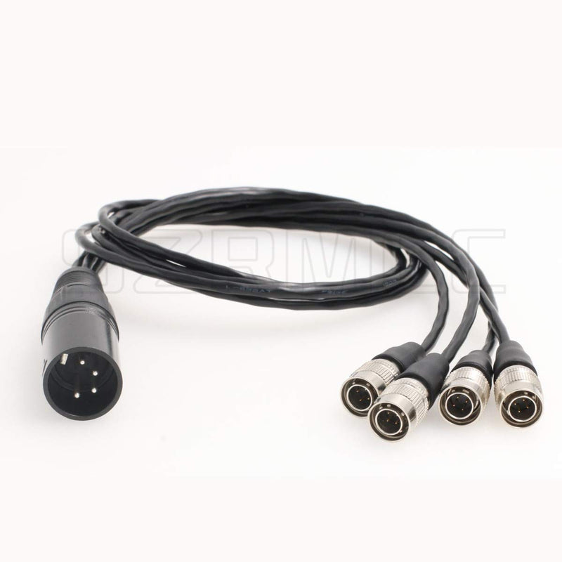 [Australia - AusPower] - SZRMCC XLR 4 Pin Male to 4 Split Hirose 4 Pin Male Power Cable for Zaxcom Sound Devices 688 664 Zoom F8 