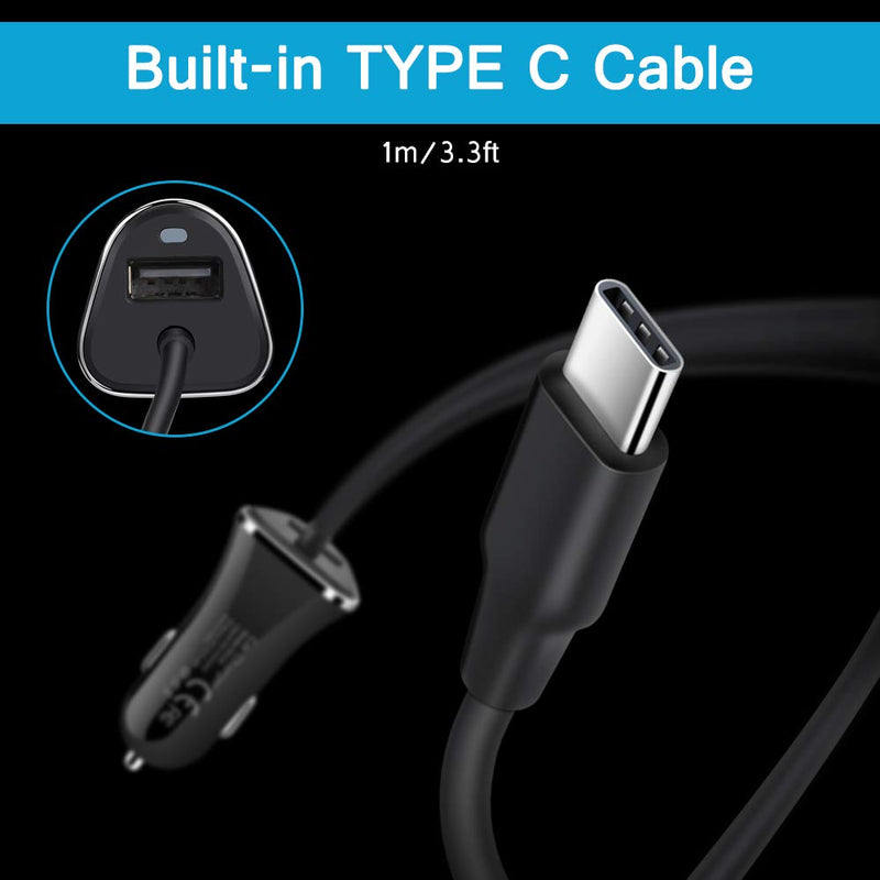 [Australia - AusPower] - 3.4A Car Charger Adapter for Samsung Galaxy S22/S21/S20 FE Ultra 5G A72 A52 A32 A21 A01,Note21/20/10,A42 A71,Google Pixel 6Pro/6/5/4,LG Stylo 6,Moto,G Fast,USB C Car Plug with 3ft Type C Charger Cable 