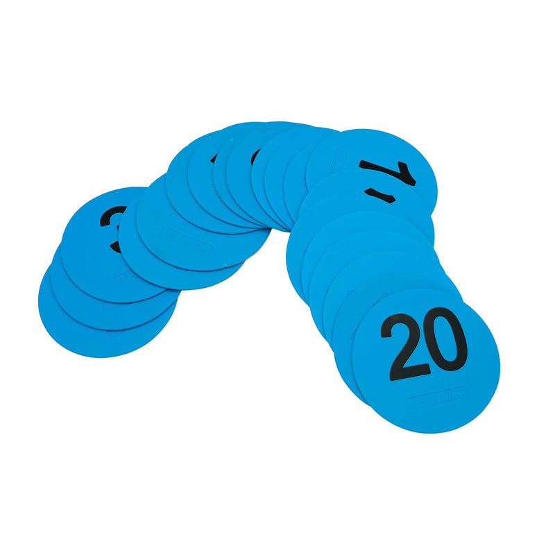 [Australia - AusPower] - Eco Walker 4inch Mini Floor Spot Markers for Classroom Preschool and Kindergarten (Set of 20pcs) (Blue number 1-20) Blue number 1-20 