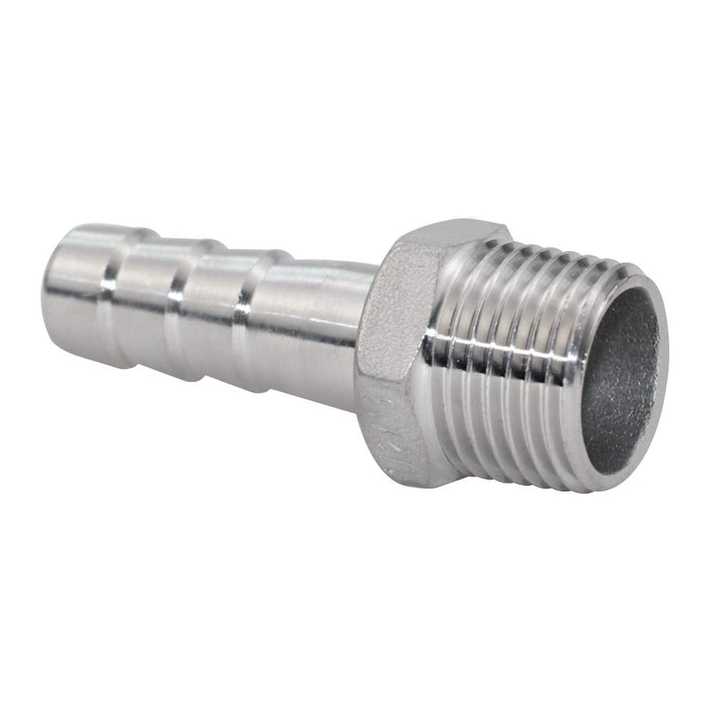 [Australia - AusPower] - JoyTube 1/2" Hose Barb to 1/2" Male NPT 304 Stainless Steel Barbed Hose Fitting for Home Brew Water Fuel Air, Pack of 5 