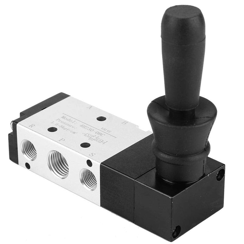 [Australia - AusPower] - Pneumatic Manual Control Valve 5 Port 3 Position Hand Lever Valve 0~0.8Mpa Pneumatic Air Hand Lever Operated Valve Solenoid Valve, (inlet PT1/4) (exhaust G1/8)(4H230-08) 