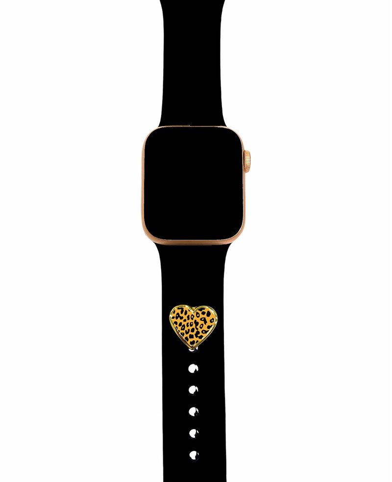 [Australia - AusPower] - Smart Watch Silicone Band Charms Fashion Animal Print Decorative Compatible With Apple Watch Band Compatible with 38/40/42/44mm Series 1/2/3/4/5 (Not Band or Watch ) Leopard 