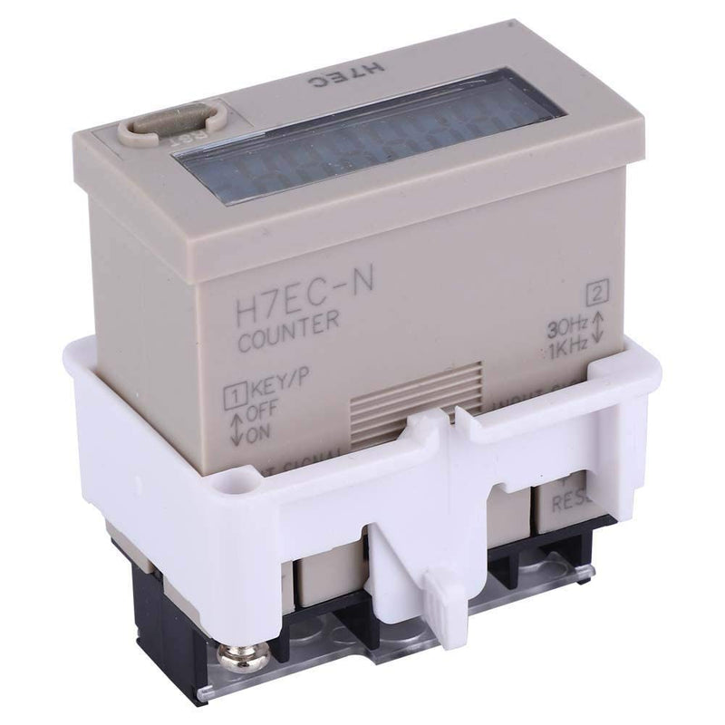 [Australia - AusPower] - H7EC-N Without Input Voltage LED Digital Counter Meter Digital Electrical Counter 8 Digit LCD Display 0-99999999 Counting Range Digital Totalizer with Holder 