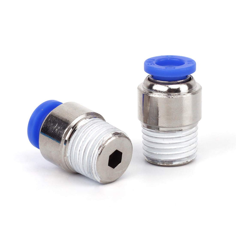 [Australia - AusPower] - SNS SPOC1/4-N02 Straight Nickel-Plated Brass Push to Connect Tube Fitting Male Straight 1/4" Tube OD x 1/4" NPT Thread (10 PCS) SPOC 