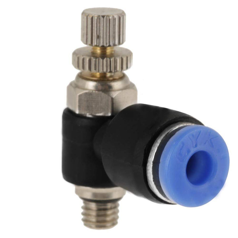 [Australia - AusPower] - 20Pcs OD 4mm Tube M5 Push to Connect Fittings Pneumatic Air Flow Speed Control Valve Quick Connector 