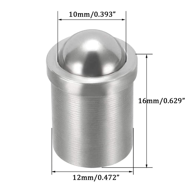 [Australia - AusPower] - 6Pcs Ball Plunger, Ball Catch Latch Catcher, Ball Point Spring Plunger (? 12x16) 