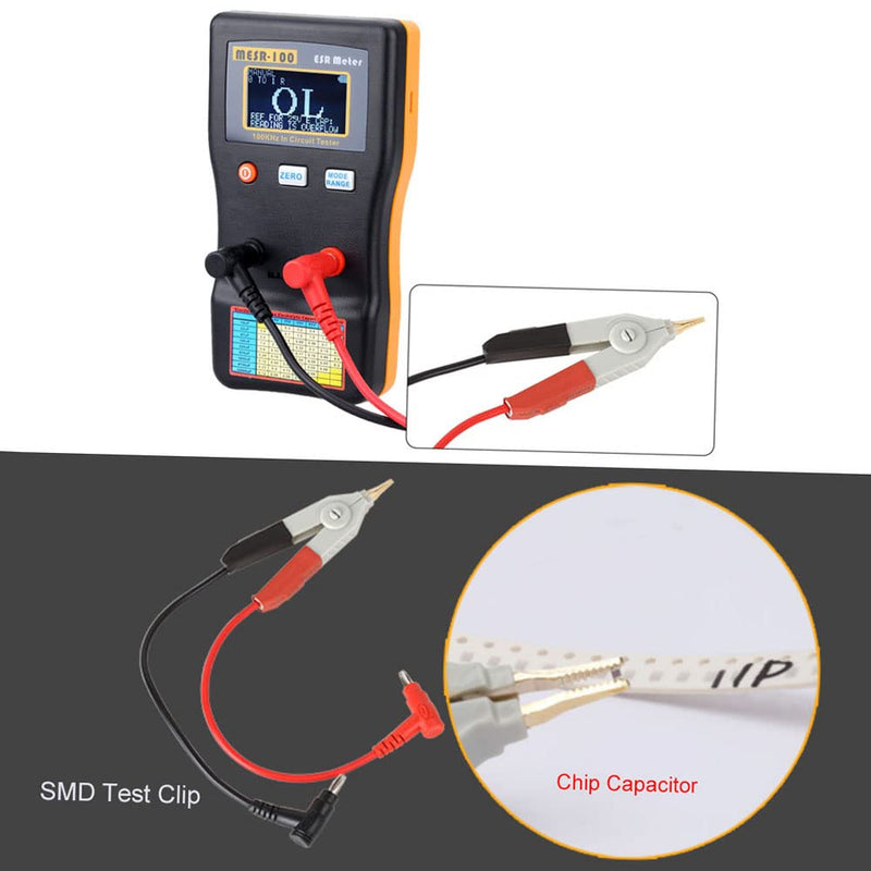 [Australia - AusPower] - MESR-100 Capacitor Tester,Geevorks Circuit Tester Ohm Meter with SMD Test Clip,Auto-Ranging Capacitor for Measuring Capacitance Resistance Circuit 