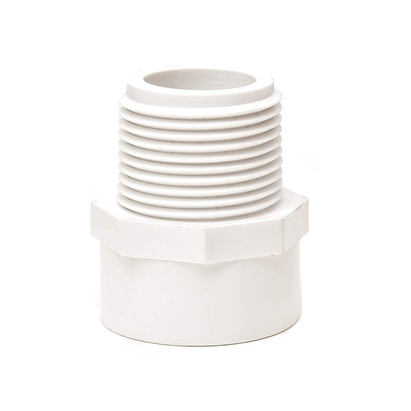 [Australia - AusPower] - FangKingNo 10pcs 1/2 Inch White 2-Way PVC Male Adapter Pipe Fittings (Socket x Male Pipe Thread) Coupling with 1/2-Inch Male Thread Schedule 40 -10 Pack (0.5 Inch) 0.5 Inch 