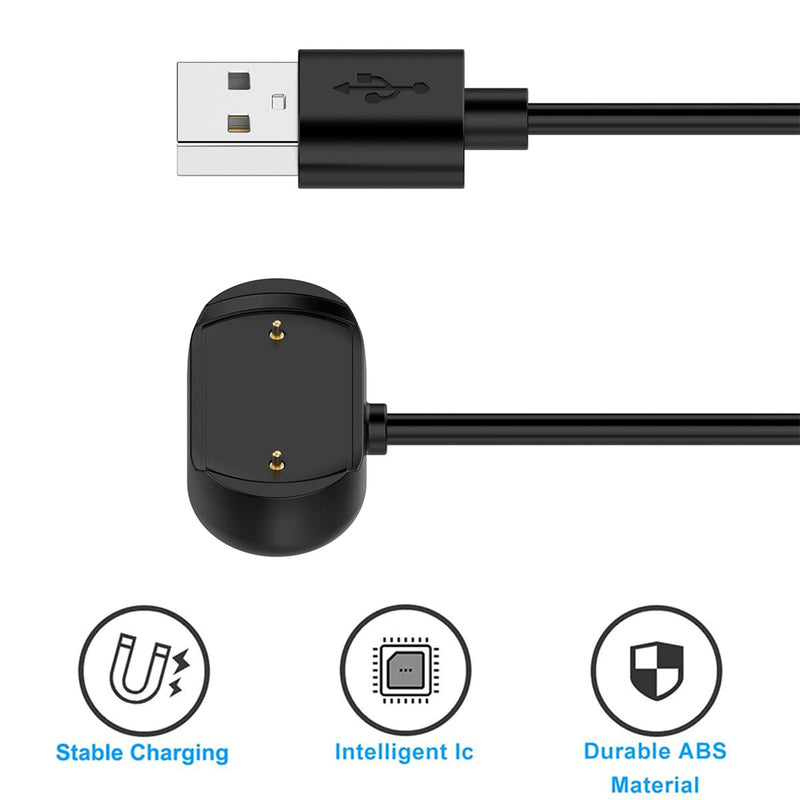 [Australia - AusPower] - Charger Compatible with Amazfit GTR 3 / GTR 3 Pro/GTS 3, Replacement Charging Cable for Amazfit GTR 3 Pro Smart Watch 3.3ft / 100cm (Black - 1 Pack) Black - 1 Pack 