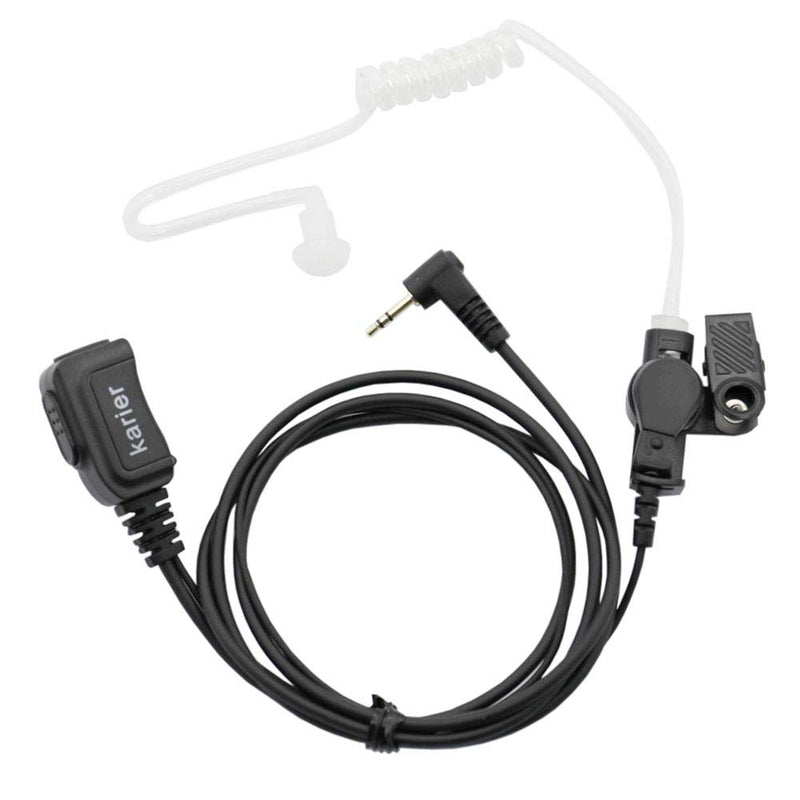 [Australia - AusPower] - Karier 1 Pin Walkie Talkie Headset Earpiece with PTT Mic and Transparent Acoustic Tube for Motorola MD200TPR MH230R MR350R MS350R MT350R MG160A MH230TPR Two Way Radios (5 Pack) 