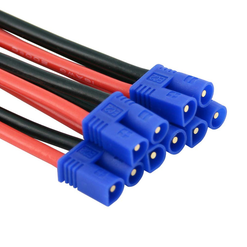[Australia - AusPower] - BDHI 5pcs EC2 Style Male Connectors Adapters Cable with 10cm 16awg Silicone Wire for ESC Charger(B160-5) 