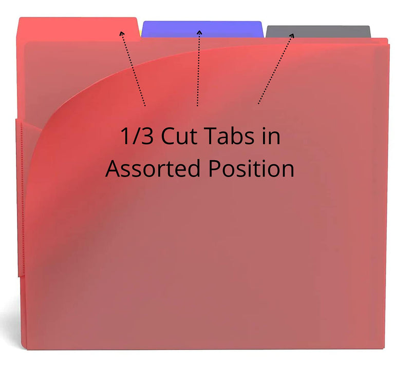 [Australia - AusPower] - 1InTheOffice Translucent Poly File Folders, Assorted, 12/Pack 