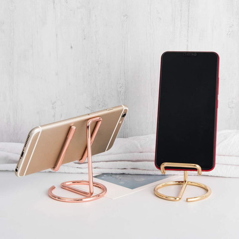 [Australia - AusPower] - Cell Phone Iron Stand Holder, Rose Gold Universal Portable Tablets Holder, Compatible with All Mobile Phones by HubHnb (Golden) golden 