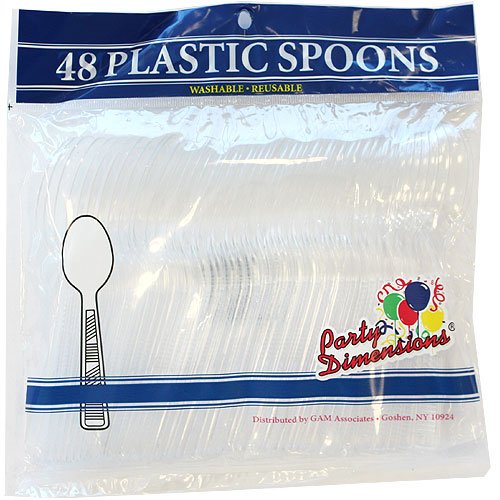 [Australia - AusPower] - Party Dimensions Plastic Clear | Pack of 48 Teaspoon, 48 count 