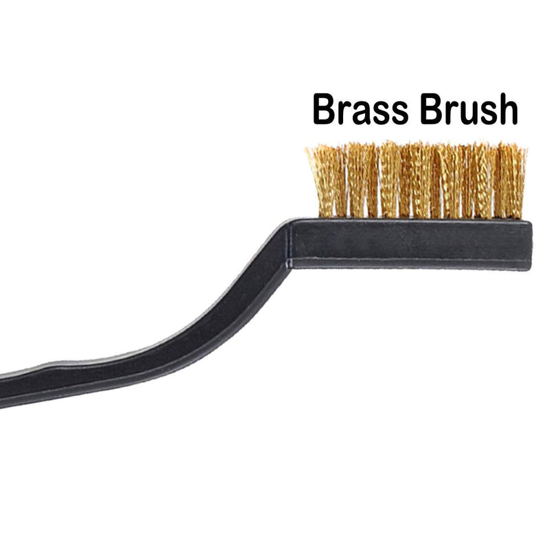 [Australia - AusPower] - 30PCS Mini Wire Brush Brass Brush,Curved Handle Masonry Brush Wire Bristle for Cleaning Welding Slag and Rust (Brass) 