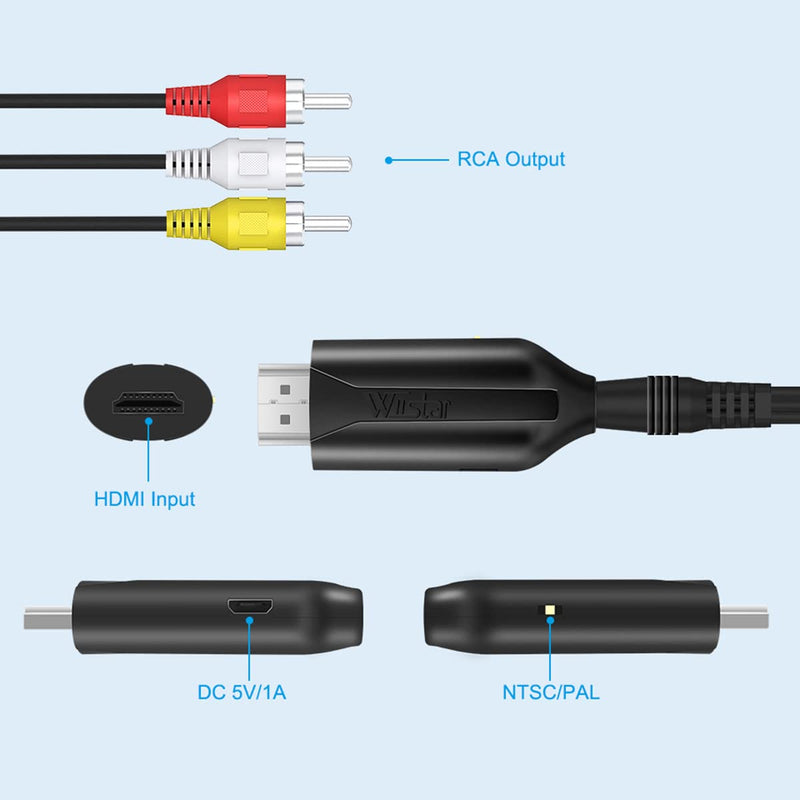 [Australia - AusPower] - HDMI to RCA AV Adapter Converter HDMI2AV NTSC PAL Full HD Composite Video Audio for PS3 for PS4 for Xbox 60HZ for Old TV 