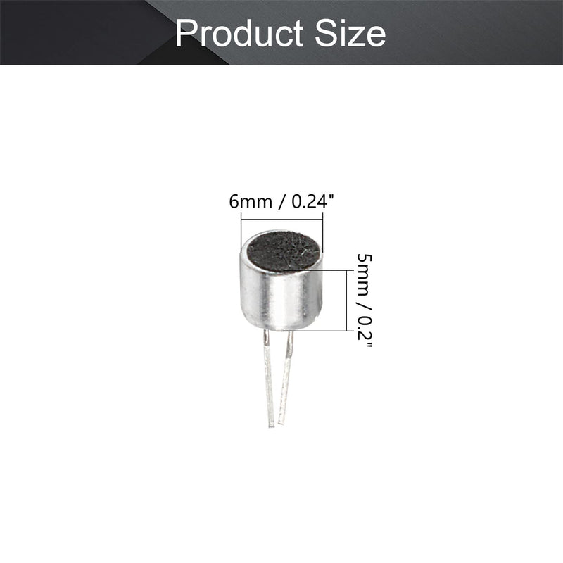 [Australia - AusPower] - Fielect 10Pcs 6050P-54DB Electret Microphone Pickup 6mm x 5mm Cylindrical Condenser MIC with Pins 